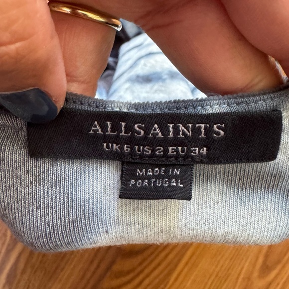 All Saints Raffi Velvet Tie Dye Bodysuit Size 2 - Picture 5 of 9